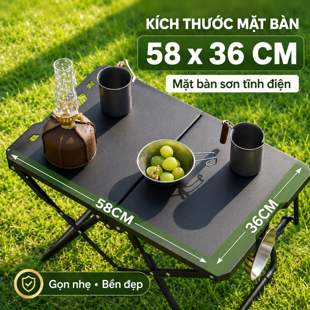 Bàn cắm trại ngoài trời có thể gập lại, di động, trọng lượng nhẹ, bàn dã ngoại bằng nhôm BBQ, bàn cắm trại | BigBuy360 - bigbuy360.vn