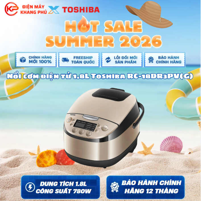 Nồi cơm điện tử 1.8L Toshiba RC-18DR3PV(G)