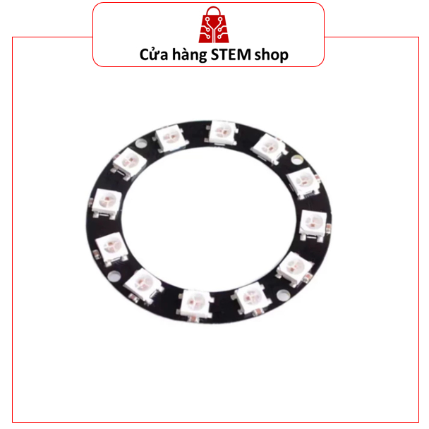 Vòng LED RGB 12 Bit WS2812 5050 - Module LED Ring WS2812B Điều Khiển Từng Điểm LED Cho Arduino, Robo