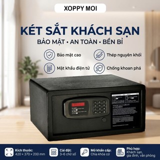 Két sắt mini khóa điện tử mật khẩu - Két sắt khách sạn, homestay chống cháy an toàn, nhỏ gọn, bảo mậ