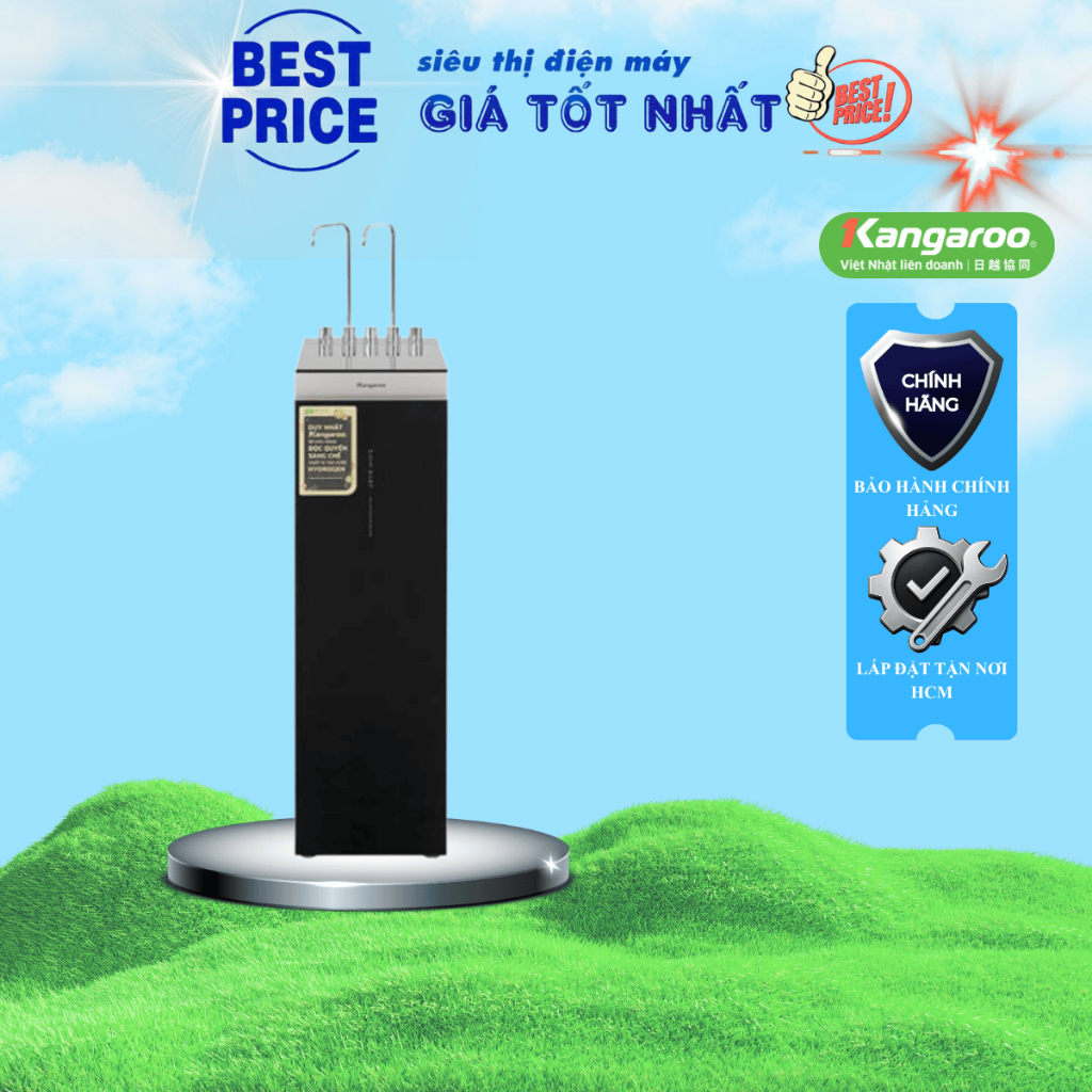 KG12A8 Máy lọc nước Kangaroo RO Hydrogen 12 lõi – Nóng lạnh Block, tạo nước kiềm KG12A8