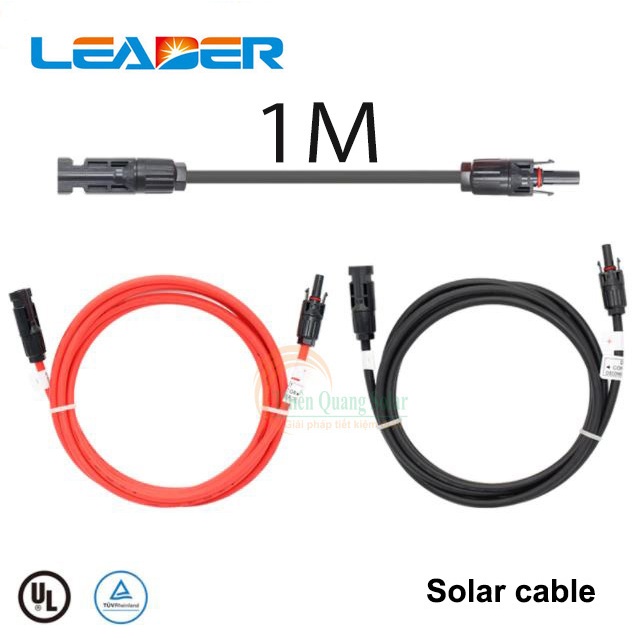 Dây cáp điện Solar 4.0MM hãng Leader bấm sẵn đầu nối MC4 loại 1M
