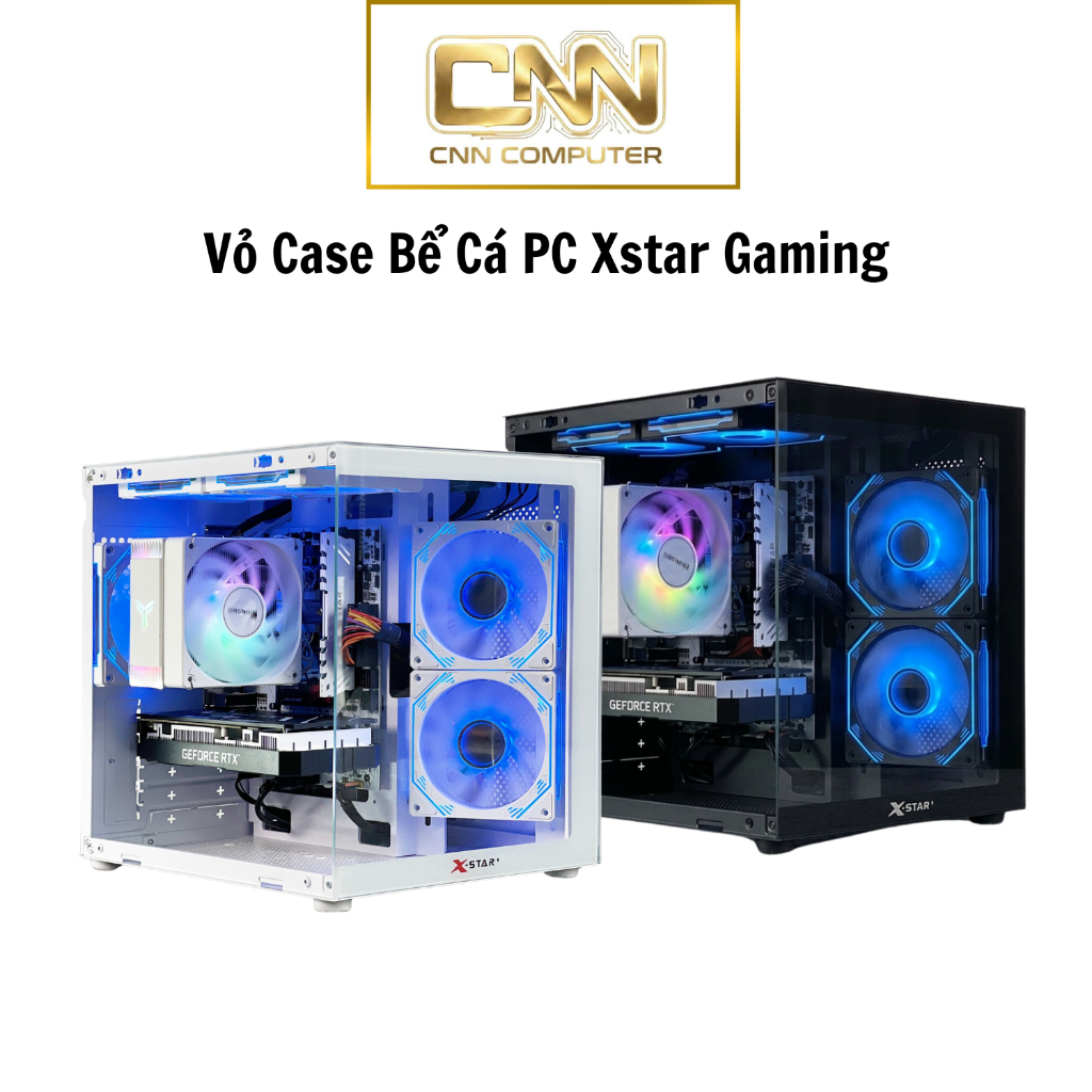Vỏ Case Bể Cá Trắng Infinity Xstar Chính Hãng, Kính Cường Lực Hỗ Trợ RGB, Case Gaming Đẹp