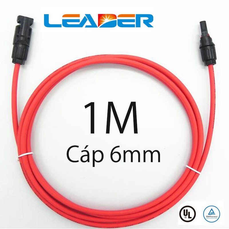Dây cáp điện Solar 6.0MM hãng Leader bấm sẵn đầu nối MC4 loại 1M