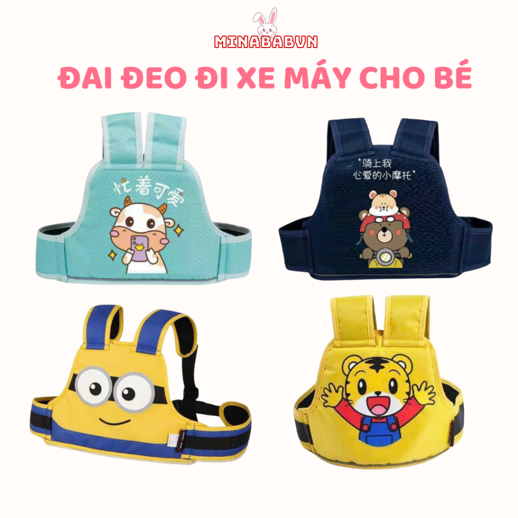 Đai đeo xe máy cho bé đi xe máy từ 1-10 tuổi dành cho bé đi xe máy an toàn