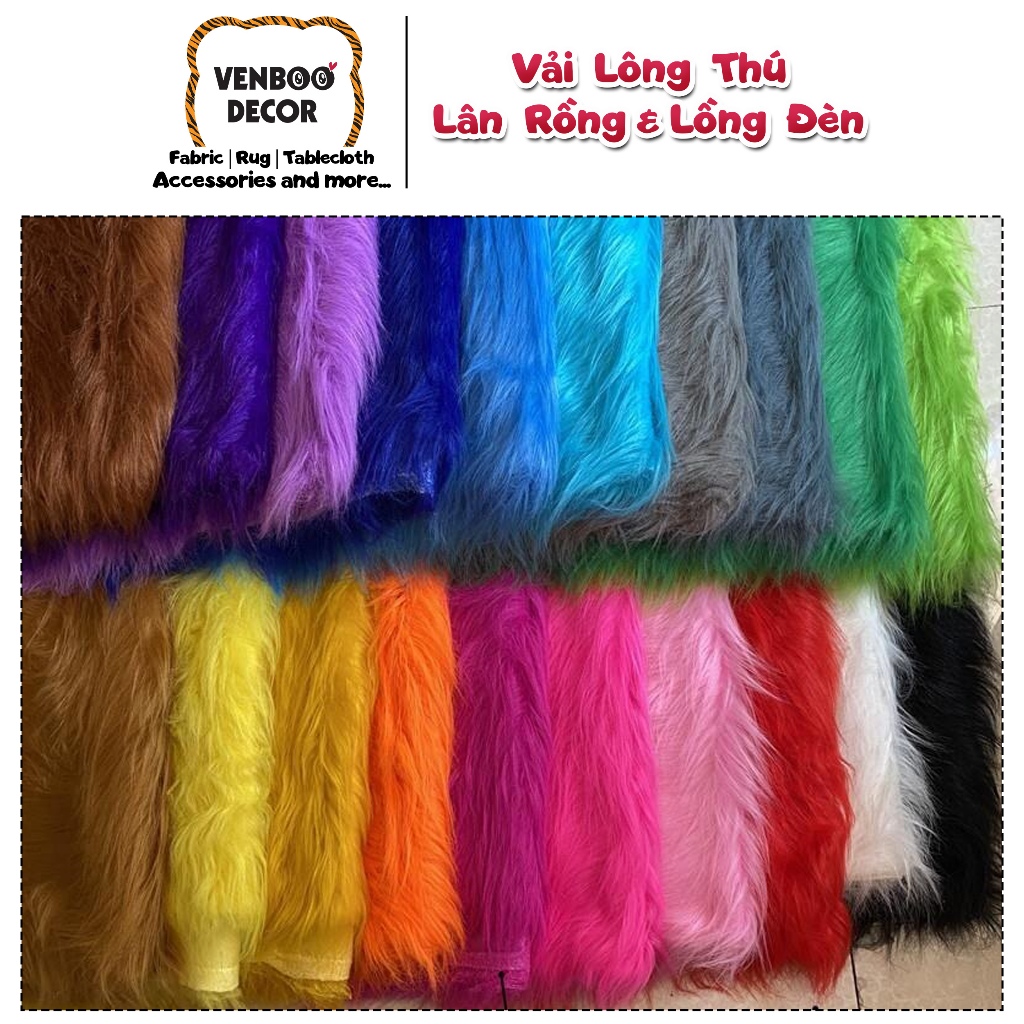 🐉 Vải Lông Thú Dài may Đầu Lân Quần Lân Áo Lân múa lân ngày Tết | Vải Lông làm Lồng Đèn Trung Thu | 