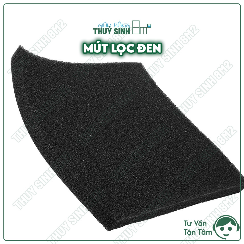Mút Đen Lọc Nước | Bông Lọc Bắt Giữ Cặn Bẩn, Phân Cá Hồ Cá Thuỷ Sinh | 8m2