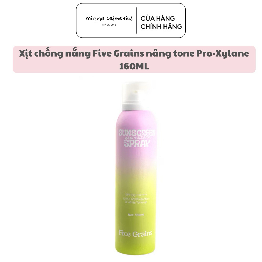 [Five Grains] Xịt chống nắng Cao cấp Five Grains nâng tone Pro-Xylane 160ML