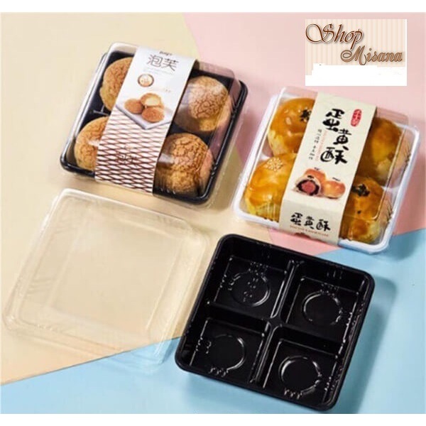 Hộp nhựa đựng 4 bánh 50gr FG134 - Combo 50 hộp