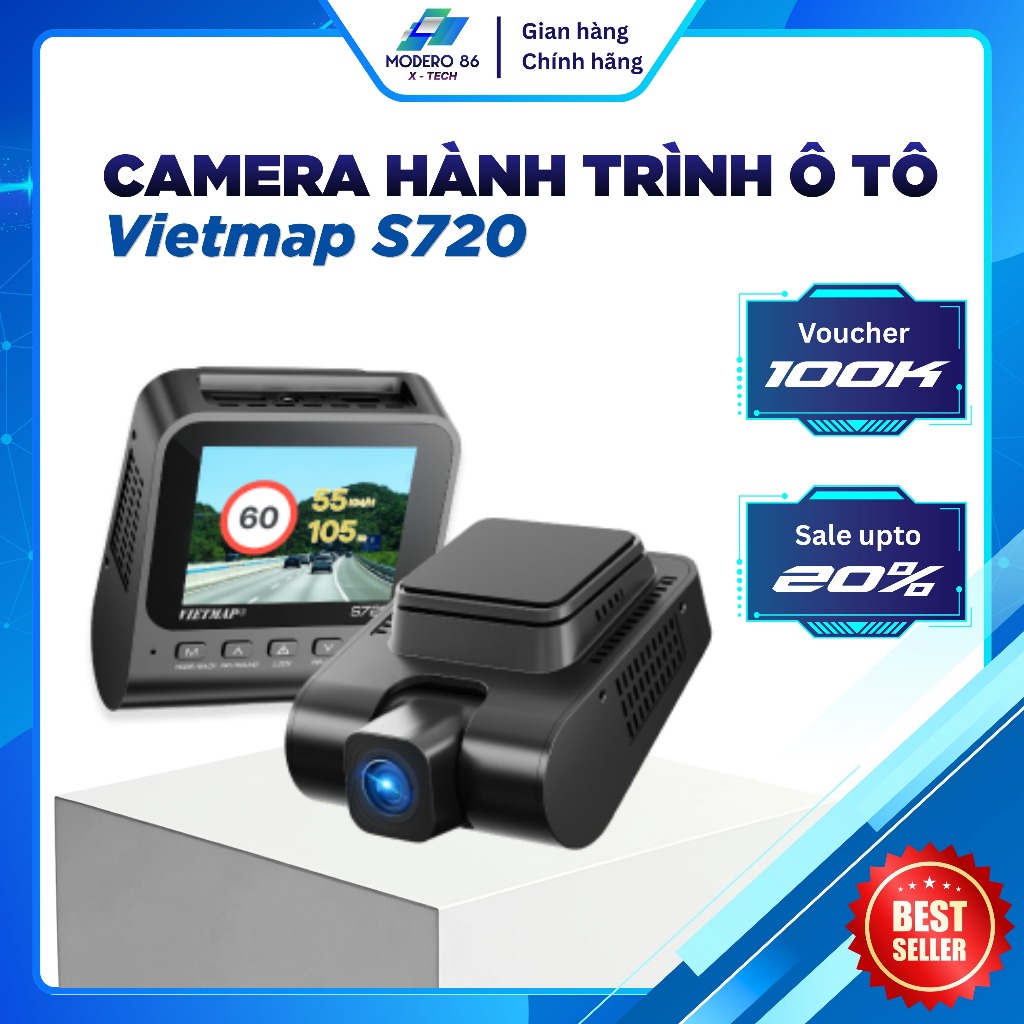 Camera hành trình ô tô Vietmap S720 - Cảnh báo giao thông - Modero86 X-tech