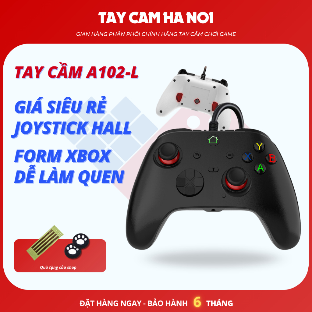 [DEAL SIÊU RẺ] Tay cầm A102L HE, tay cầm chơi game Hall Joystick chống trôi, bản 2026 nâng cấp Dây