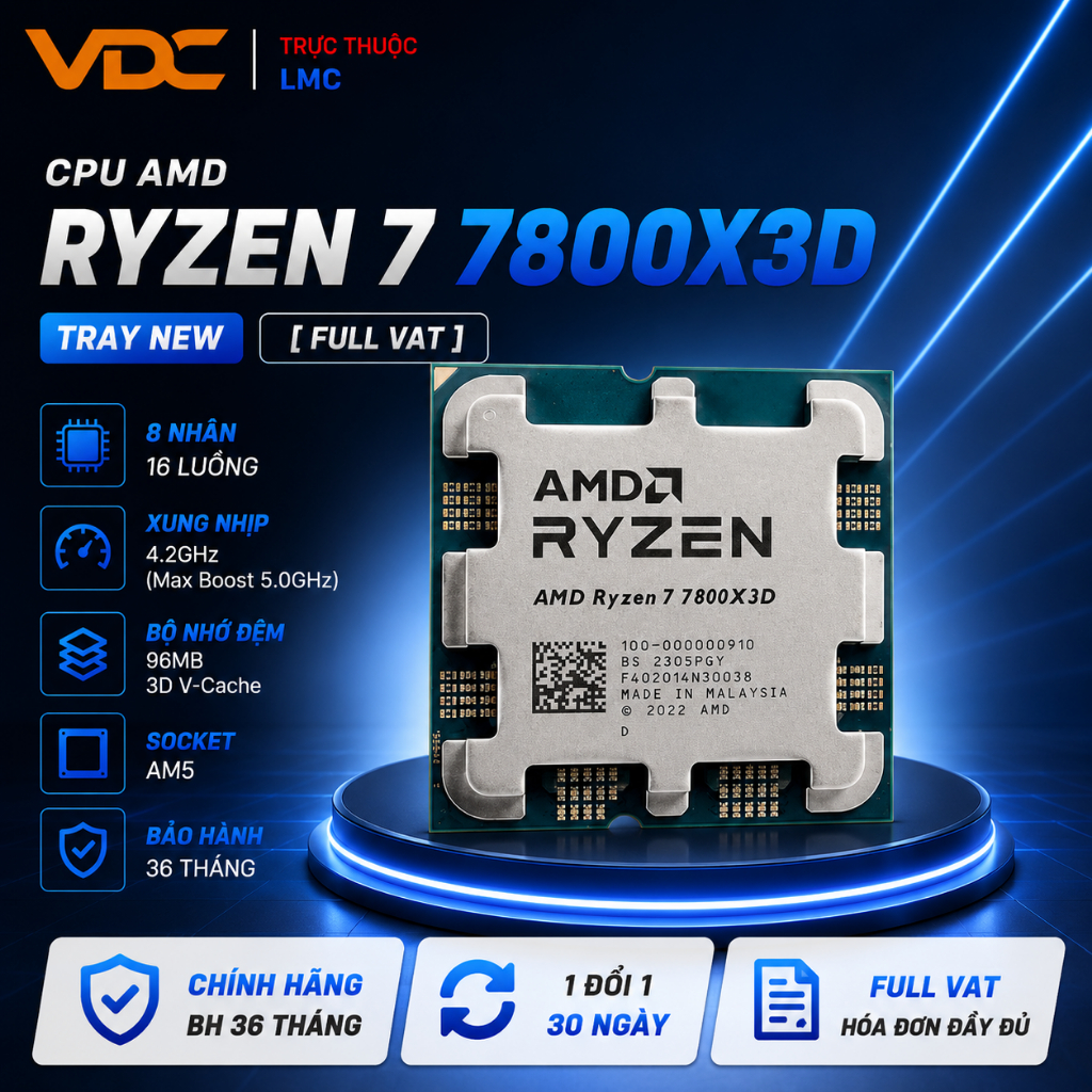 [ New Full VAT ] CPU AMD Ryzen 7 7800X3D Tray New