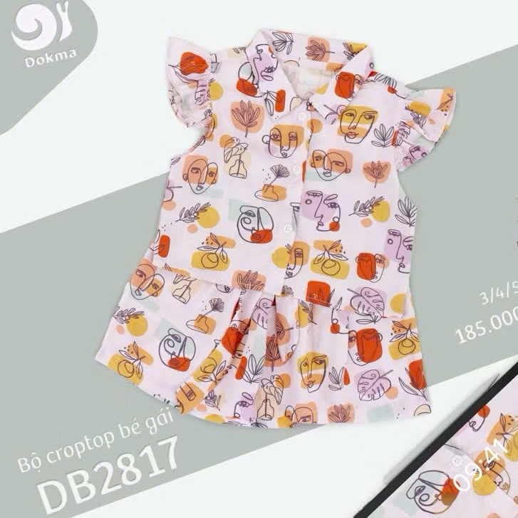 BỘ CROPTOP BÉ GÁI DOKMA DB2817