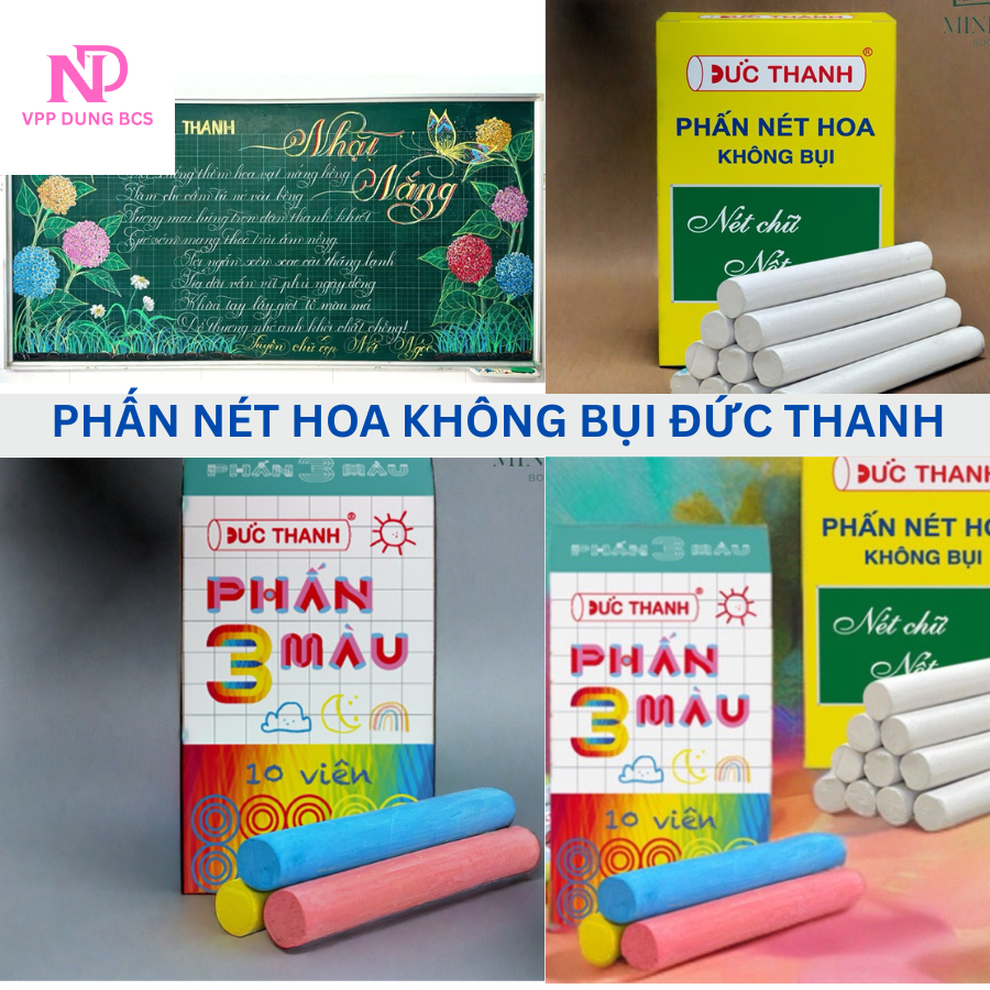 Set 5,10,15 Hôp phấn trắng, phấn màu Đức Thanh, phấn màu mỹ thuật