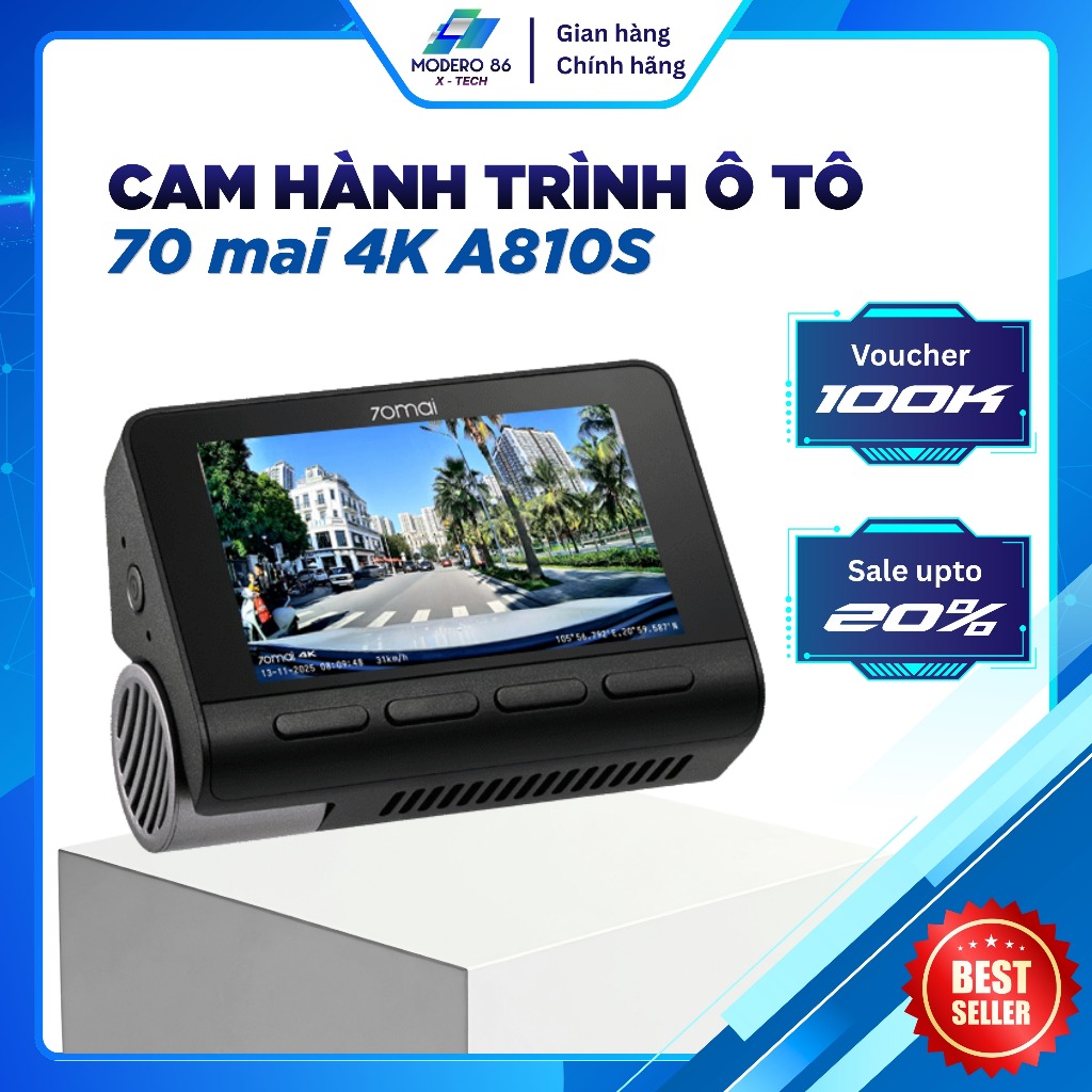 Camera hành trình ô tô 70mai 4K A810S 4K HDR - phân phối chính hãng - Modero86 X-tech