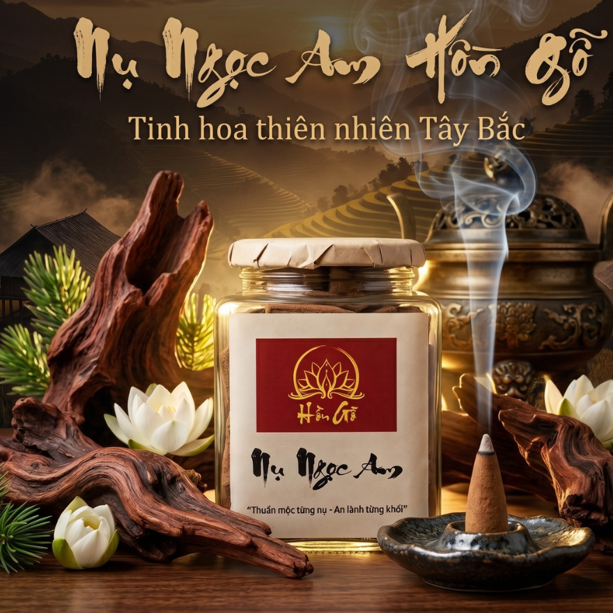 NỤ NGỌC AM HỒN GỖ (HỘP 40 NỤ)- 100% TỪ GỖ LŨA NGỌC AM ĐỎ HÀ GIANG THIÊN NHIÊN, THANH LỌC KHÔNG GIAN,