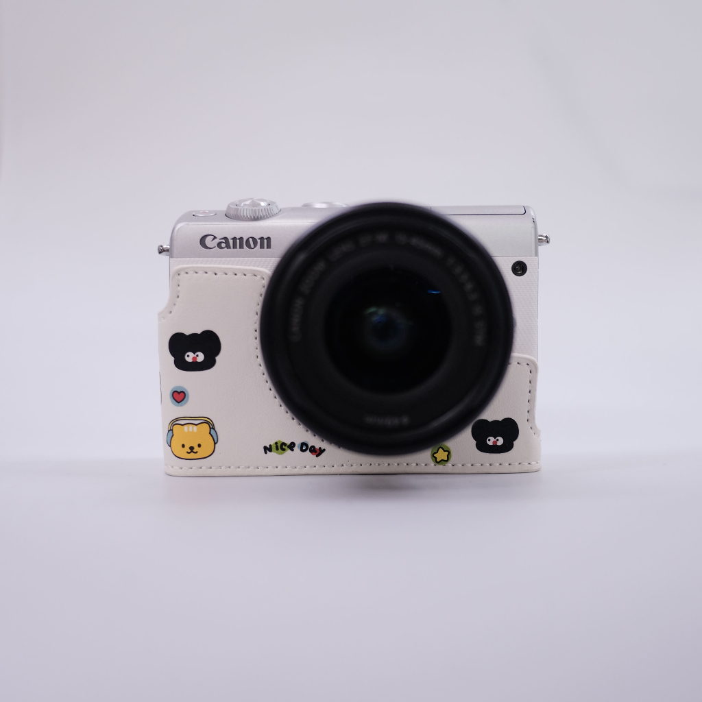 Ốp Da Máy Ảnh Canon M10 M100 | Case Bảo Vệ Da PU Chống Trầy Chống Va Đập
