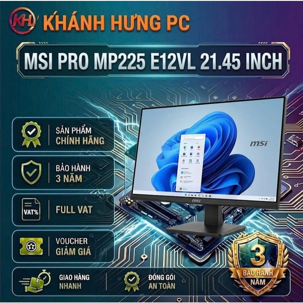 Màn Hình MSI PRO MP225V (21.45 inch/FHD/VA/100Hz/1ms) - BH 24 Tháng