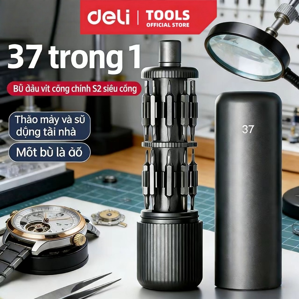 Bộ Tua Vít Deli Đa Năng cao cấp tiện lợi cho sửa chữa điện tử