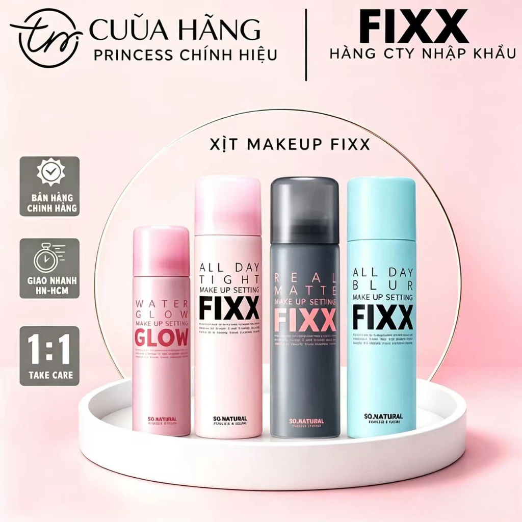 [SO NATURAL] Xịt Khoá MakeUp SO NATURAL Setting Fixx đủ size 35ml 75ml 120ml