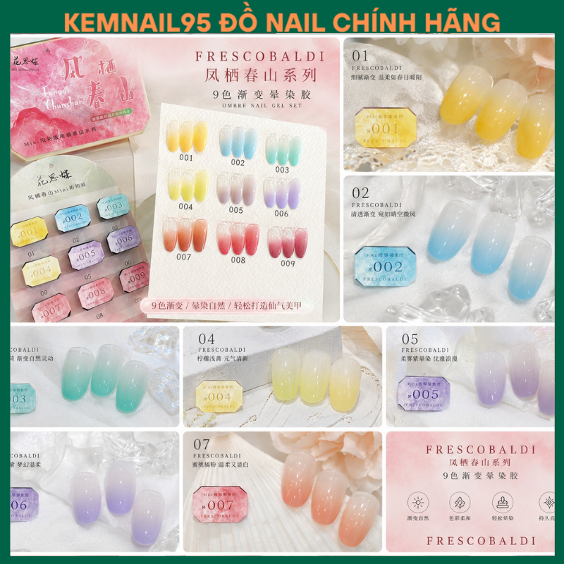 Set gel dặm ombre tone paster Frescobaldi kemnail95