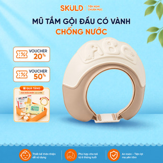 Mũ Tắm Chắn Nước Mũ Gội Đầu Có Vành Che Bảo Vệ Tai Mắt, Chất Liệu Silicon Mềm Mại An Toàn Cho Bé