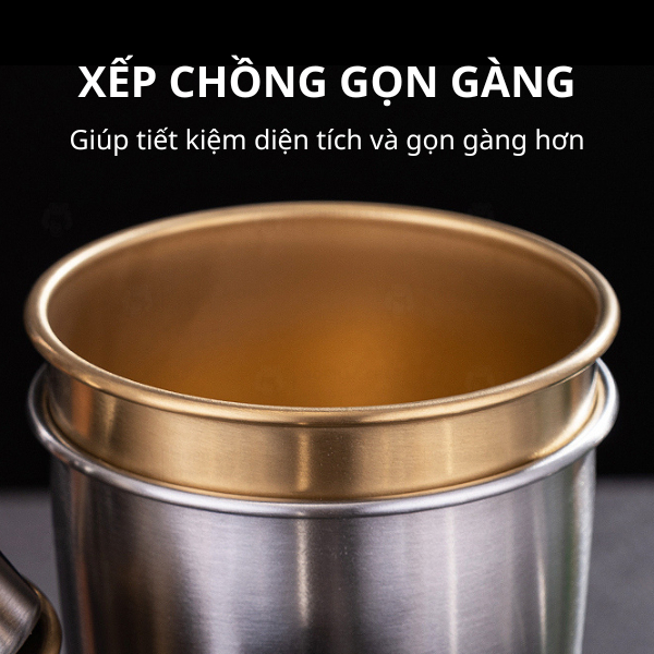 Ly inox 2 lớp, Ly uống nước chất liệu thép không gỉ, Cốc Inox dày dặn, an toàn | BigBuy360 - bigbuy360.vn