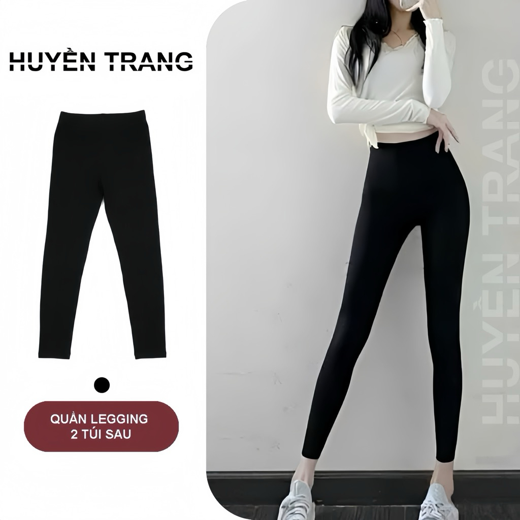 Quần Legging Nữ Chất Cotton 2 Túi Trước Xuất Hàn Cạp Cao M00