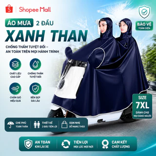Áo mưa đi xe máy PTLUXURY 1 người và 2 người che phủ toàn thân, kèm kính chắn mưa tiện lợi  Hàng Tốt 