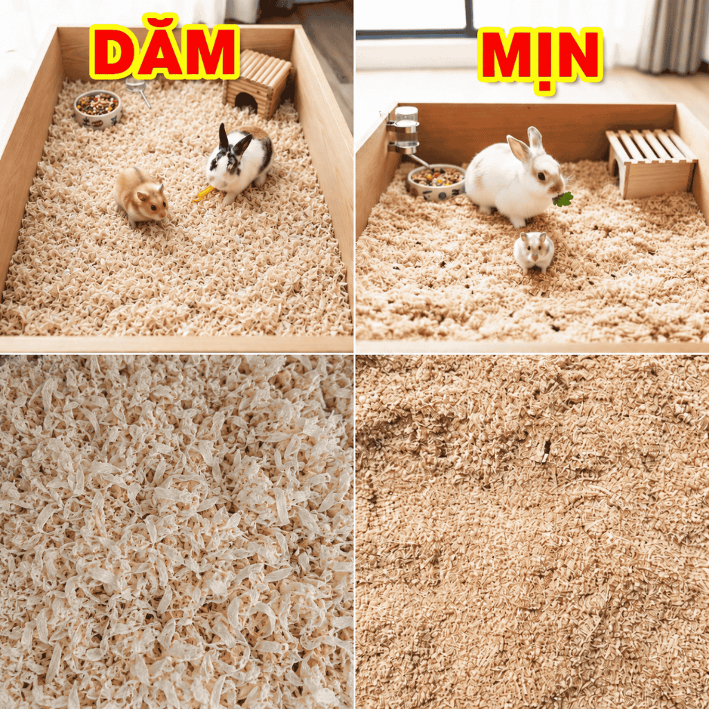 Mùn cưa dăm, mịn (1kg-2kg) từ gỗ tự nhiên an toàn lót chuồng hamster, thú cưng, thỏ, bọ, nhím, sóc