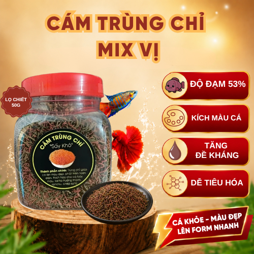 Cám Trùng Chỉ HIKARI Mix Vị Sấy Khô 3 In 1, Giàu Dinh Dưỡng Và Độ Đạm Giúp Cá Lên Màu Nhanh