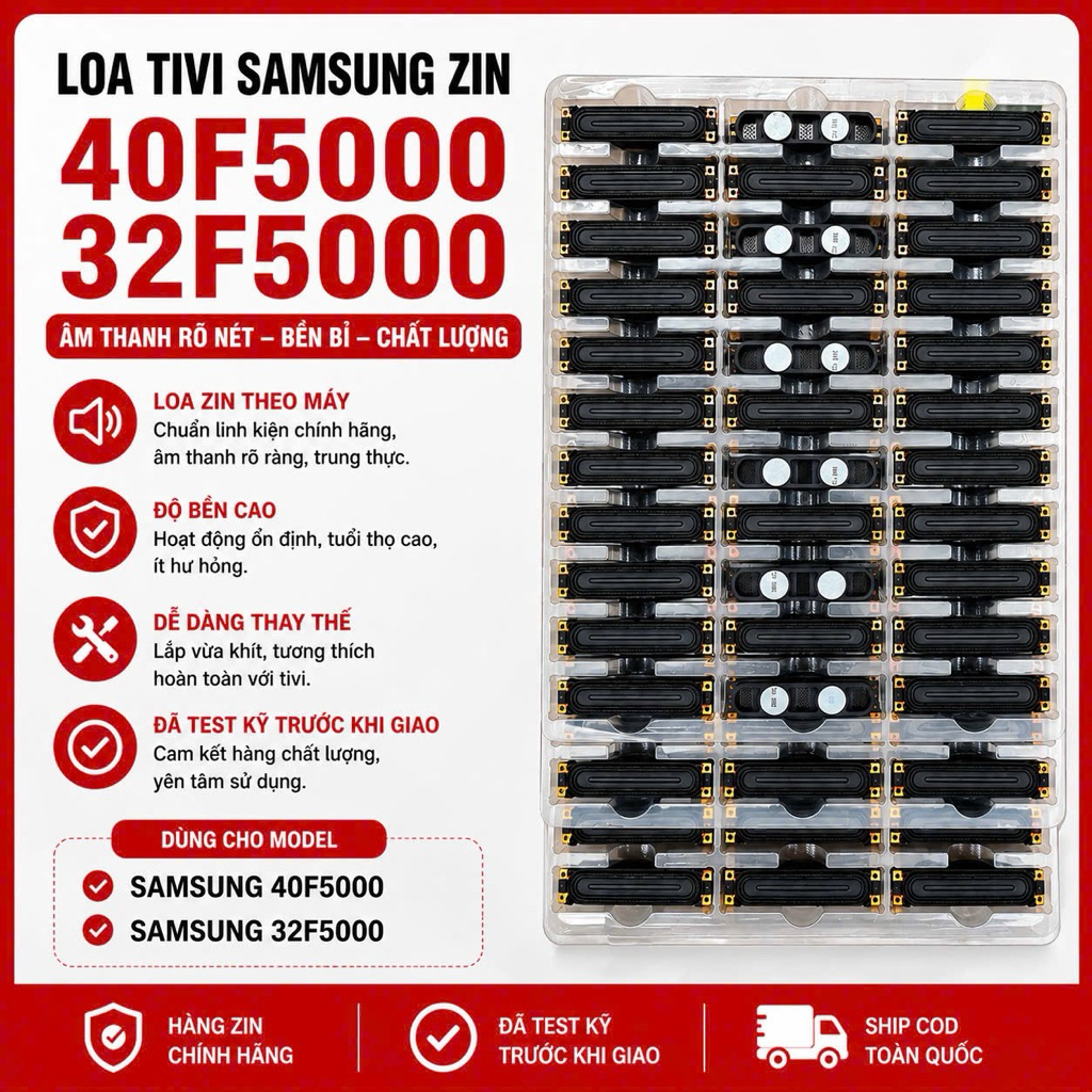 Cặp loa Tivi Samsung 40F5000, 32F5000 - linh kiện chính hãng