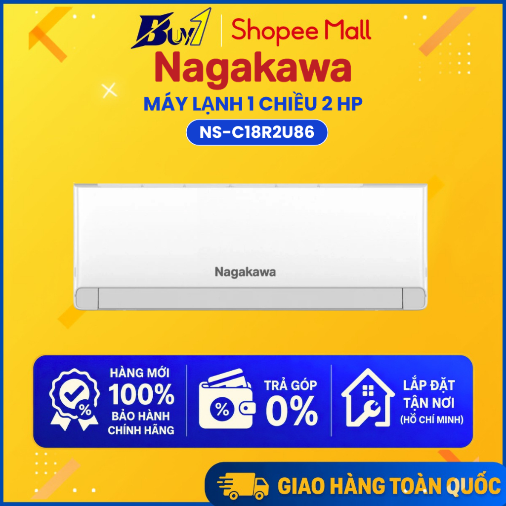 [GIAO TOÀN QUỐC] Máy lạnh Nagakawa 1 HP NS-C09R2B52 - Hàng chính hãng