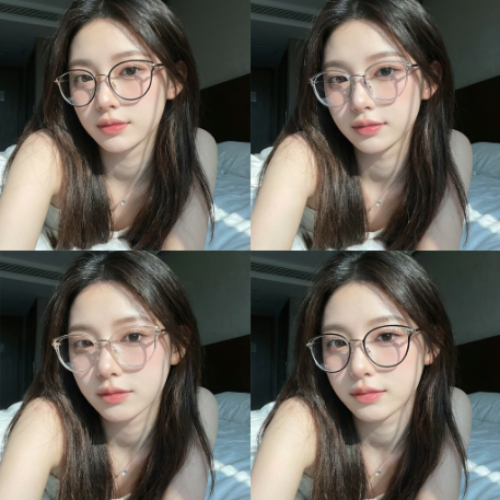Gọng kính cận nữ dáng oval khung kim loại bọc nhựa trendy thời trang Pigme MS20