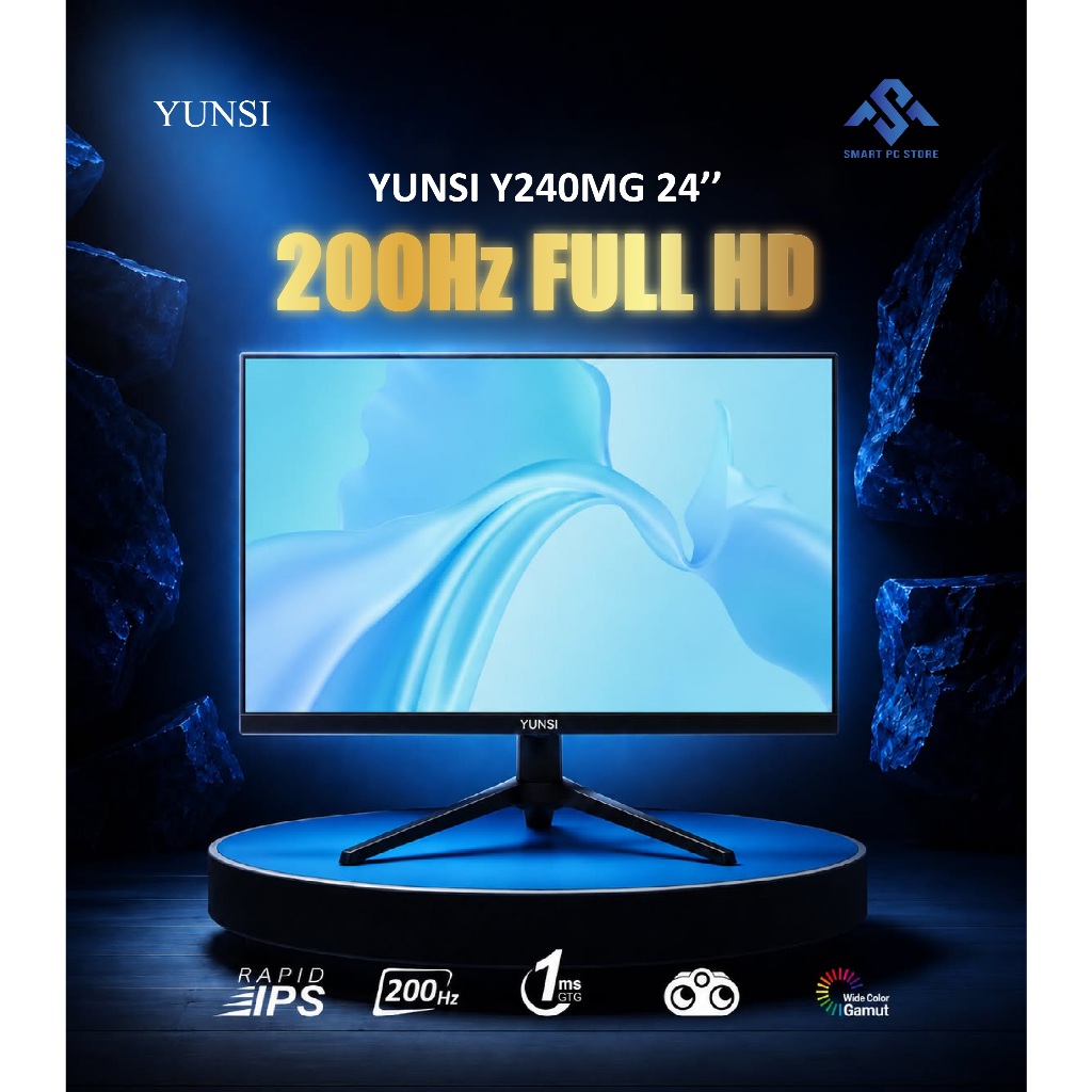 Màn Hình Máy Tính 24Inch Hãng Yunsi 180hz 1M/S Full HD, New Full Box, Bảo Hành Chính hãng