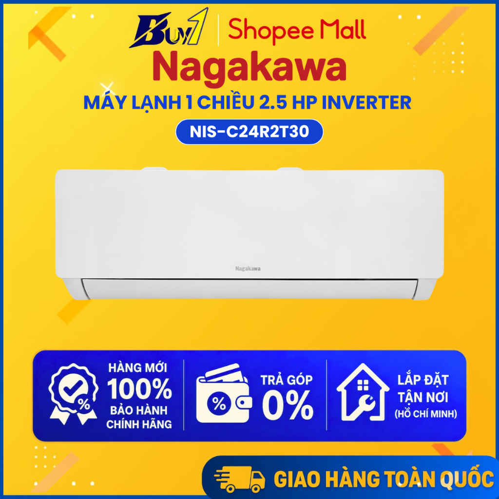 NIS-C24R2T30 - Máy lạnh Nagakawa 2.5 HP NIS-C24R2T30 - Hàng chính hãng