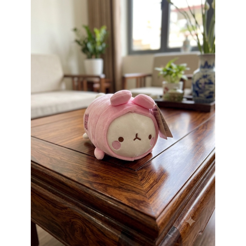 Gấu Chính Hãng Molang-Thỏ Molang hạnh phúc dạng nằm 20cm(CH)