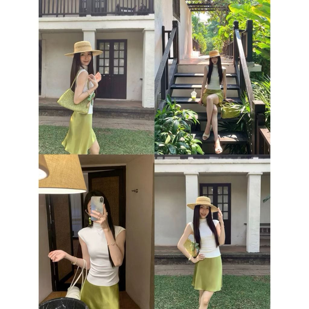 Chân Váy Lụa Dáng Lửng Form A Xoè Nhẹ Thanh Lịch Trẻ Trung Tôn Dáng NV854 | BigBuy360 - bigbuy360.vn