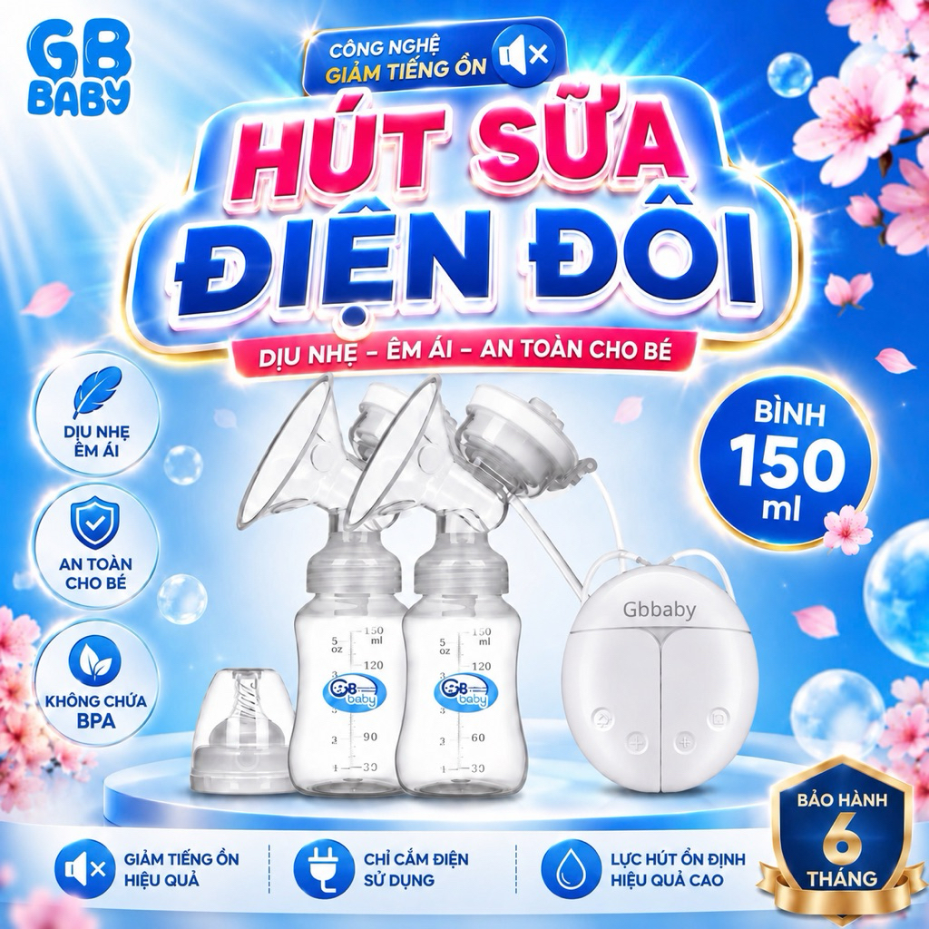[GB-Baby chính hãng] Hút sữa điện đôi bọ rùa GB-Baby an toàn, tiện lợi