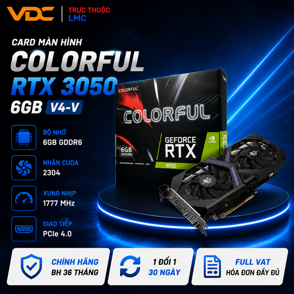 Card màn hình Colorful RTX 3050 6GB V4-Full VAT]