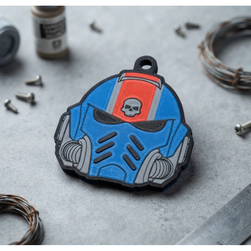 Móc Khoá Mũ Chiến Binh Space Marine PUF - Phụ Kiện Treo Balo