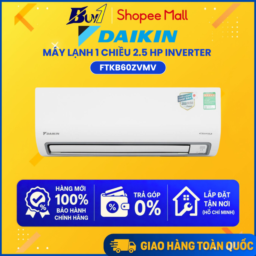 FTKB60ZVMV - Máy lạnh Daikin Inverter 2.5 HP FTKB60ZVMV - Hàng chính hãng