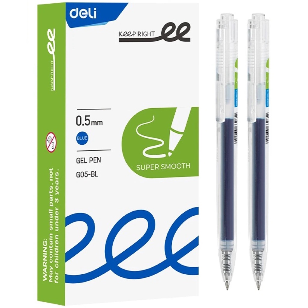 [MUA NHIỀU SIÊU RẺ] HỘP 12 cây bút gel bấm Deli G05 / G-05 ngòi 0.5mm siêu mượt