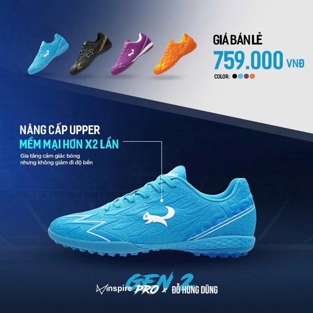 Giày Đá Bóng Zocker Inspire Pro Gen 2 nhiều màu