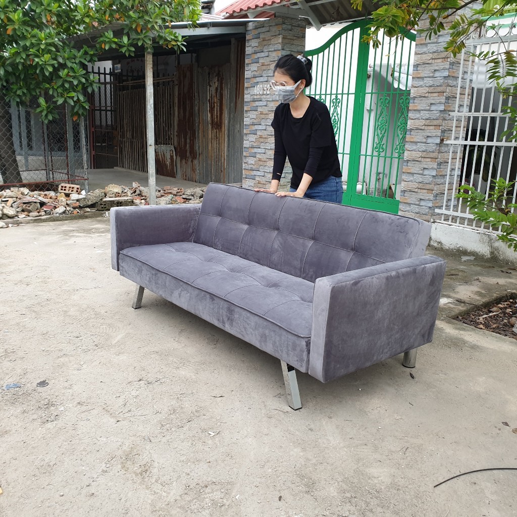 Ghế Sofa Bed có tay vịn Cao Cấp 1m4, 1m9, Sofa Giường Đa Năng 6 Chân, Sang Trọng, Dùng Làm Giường