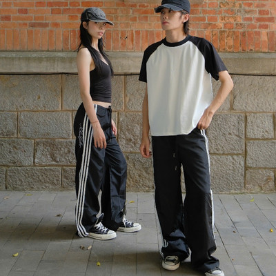 [ TĂNG SIZE] Quần Dài Vải Gió Phối Sọc NEWSEVEN OVERSIZE TRACK PANTS NQD.524