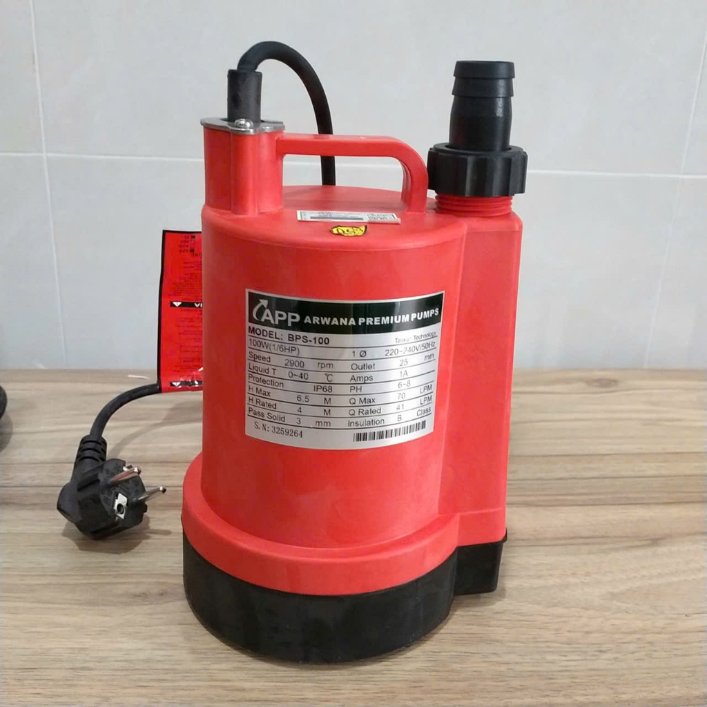 Máy Bơm Nước Chìm APP BPS 100 – Phù Hợp Hồ Cá, Hòn Non Bộ, Bể Nước
