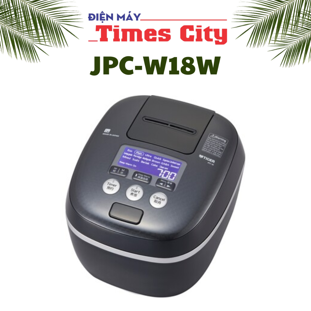 Nồi cơm điện tử cao tần áp suất Tiger 1.8 lít JPC-W18W