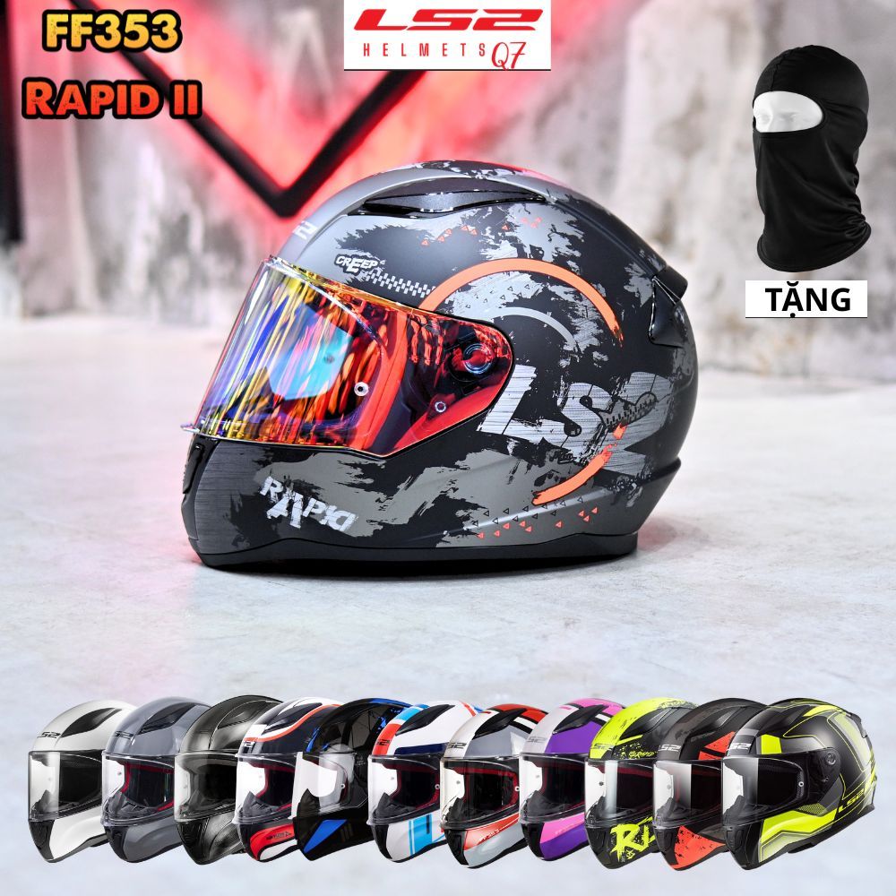 Mũ bảo hiểm fullface LS2 FF353 Rapid II nhỏ gọn nhẹ chuẩn ECE2206 - LS2 Helmets