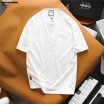 Áo thun nam HEBOZ henley cotton xước 3M mỏng nhẹ mềm mại siêu mát - 00003258